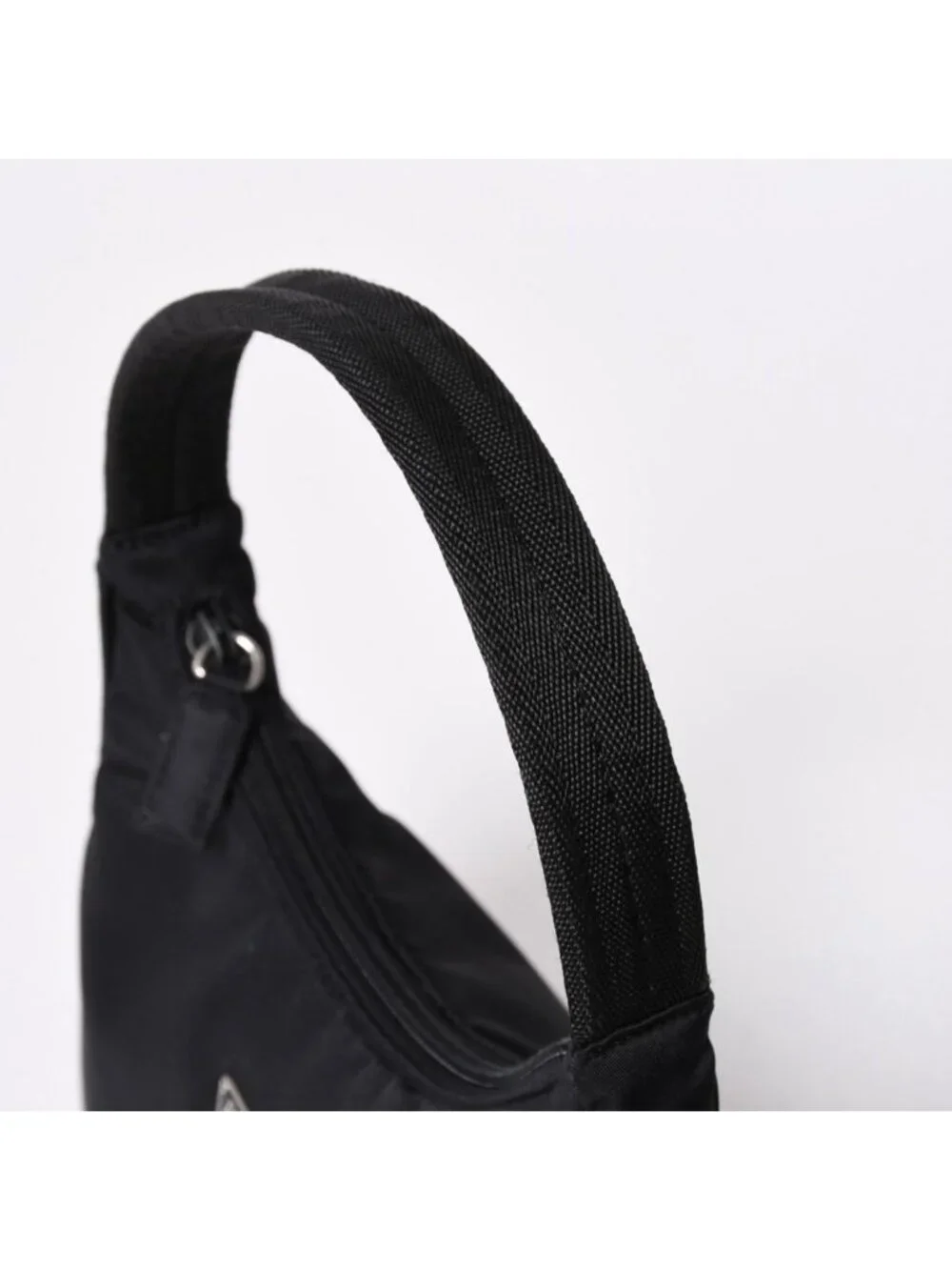 Prada Hobo Handbag Nylon Black